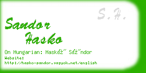 sandor hasko business card